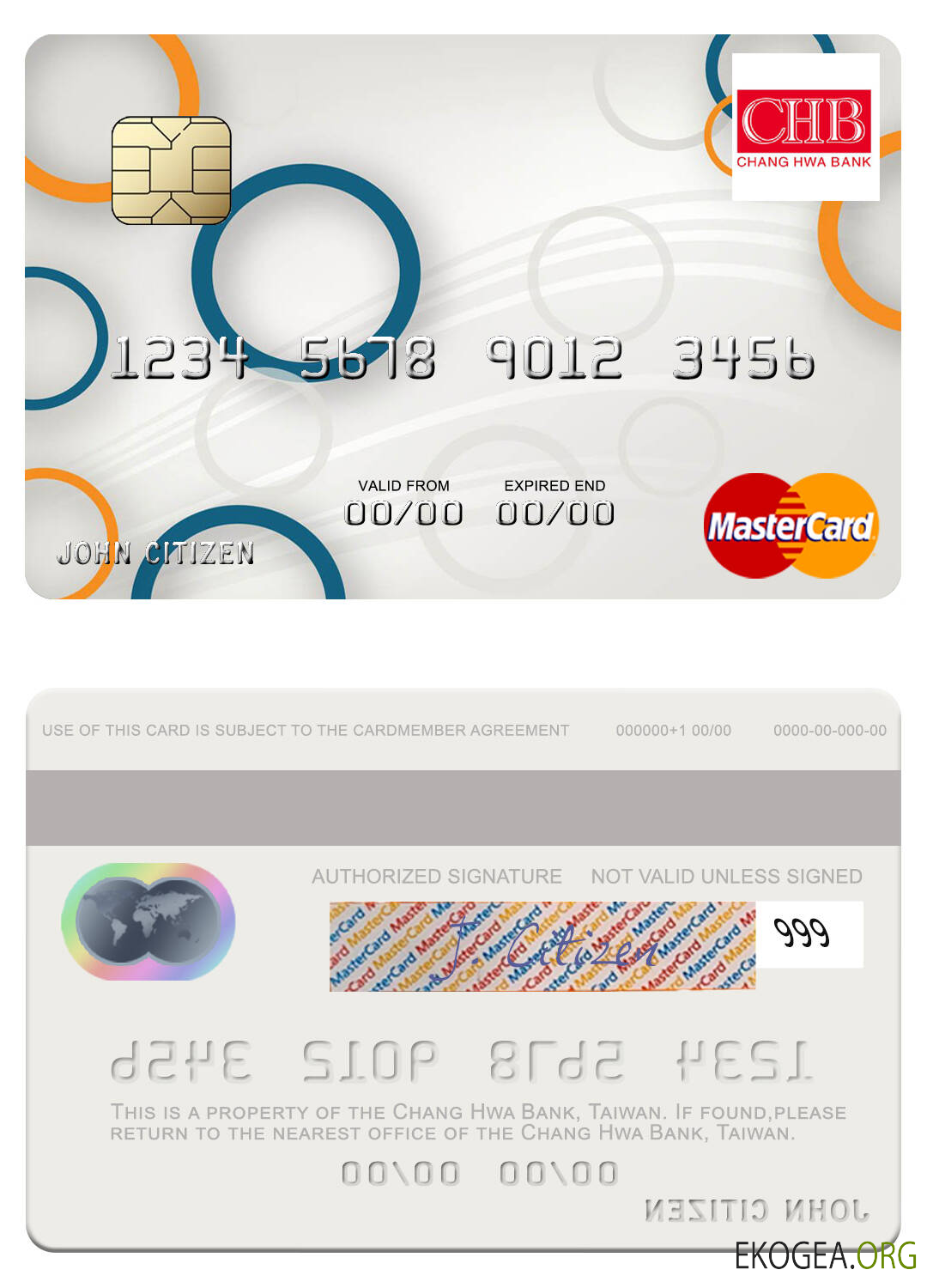 Mastercard de la banque Chang Hwa de Taïwan